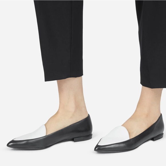 Everlane Flats The Modern Point Black and White Size:9.5 NWT - Picture 2 of 8
